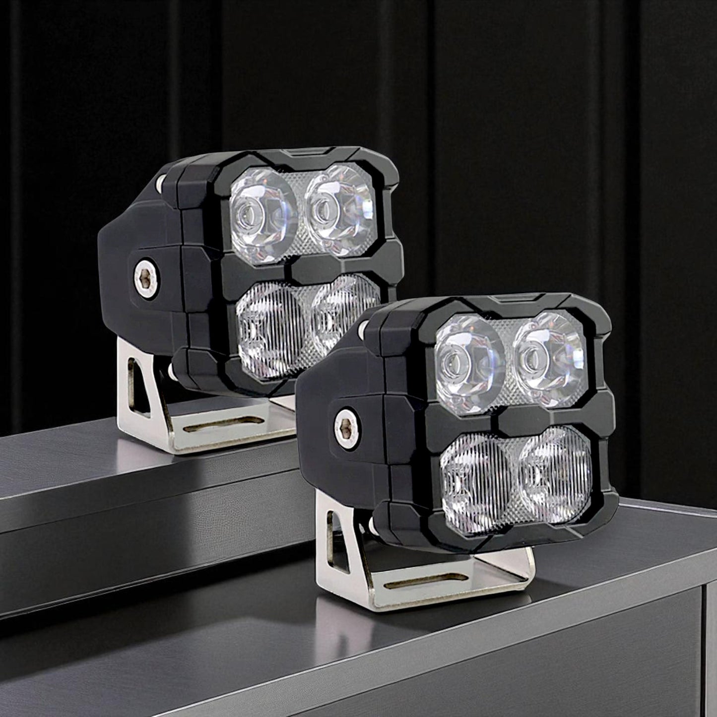 Luces LED para zanjas de dos colores con diseño de panal 2 en 1 (1 par)