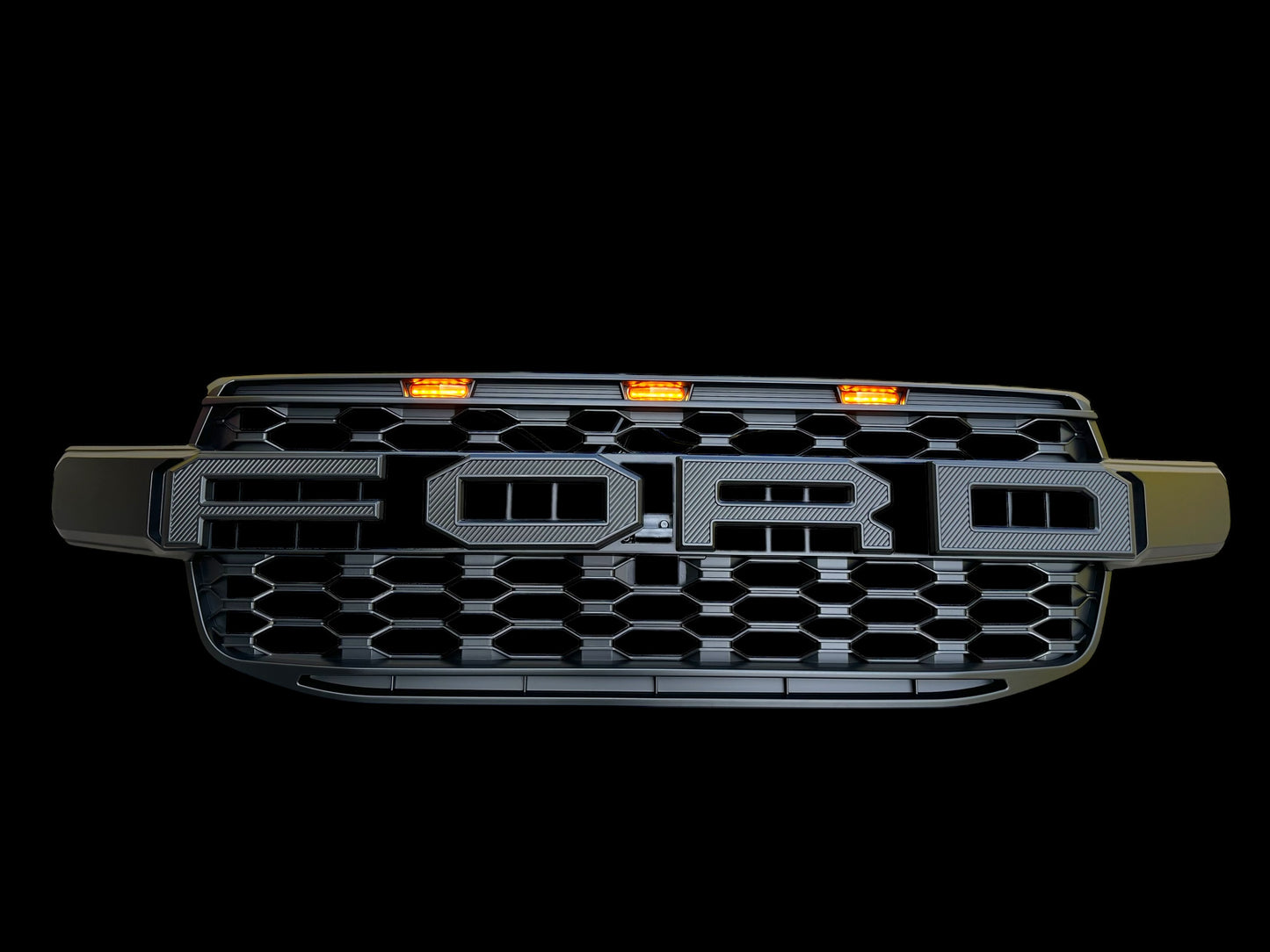 2022+ Ford Ranger/Everest Next-Gen Raptor Style Grille - Textured Letters + Amber LED