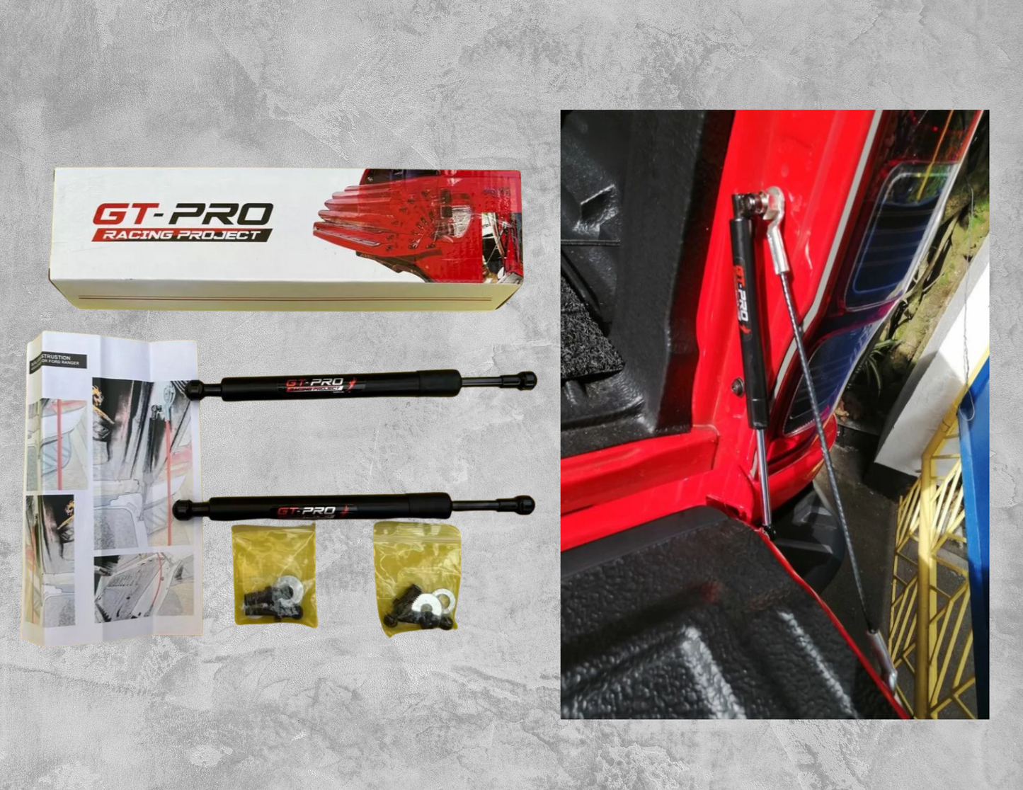 GT PRO Bonnet + Tailgate Strut Assist/Damper to fit 2022+ Ford Next Gen Raptor Wildtrak Sport XLT XL (T9)