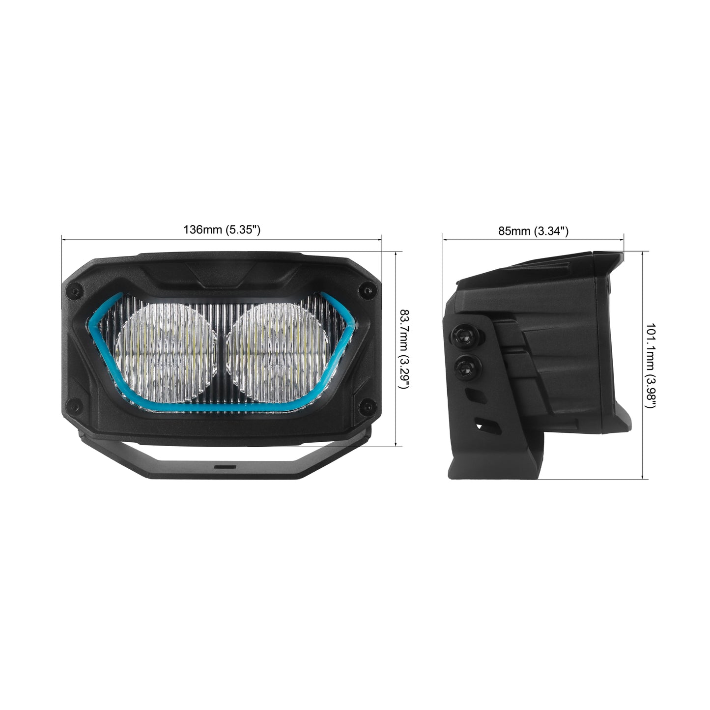 Luces LED para zanjas de dos colores con diseño de panal 2 en 1 (1 par)