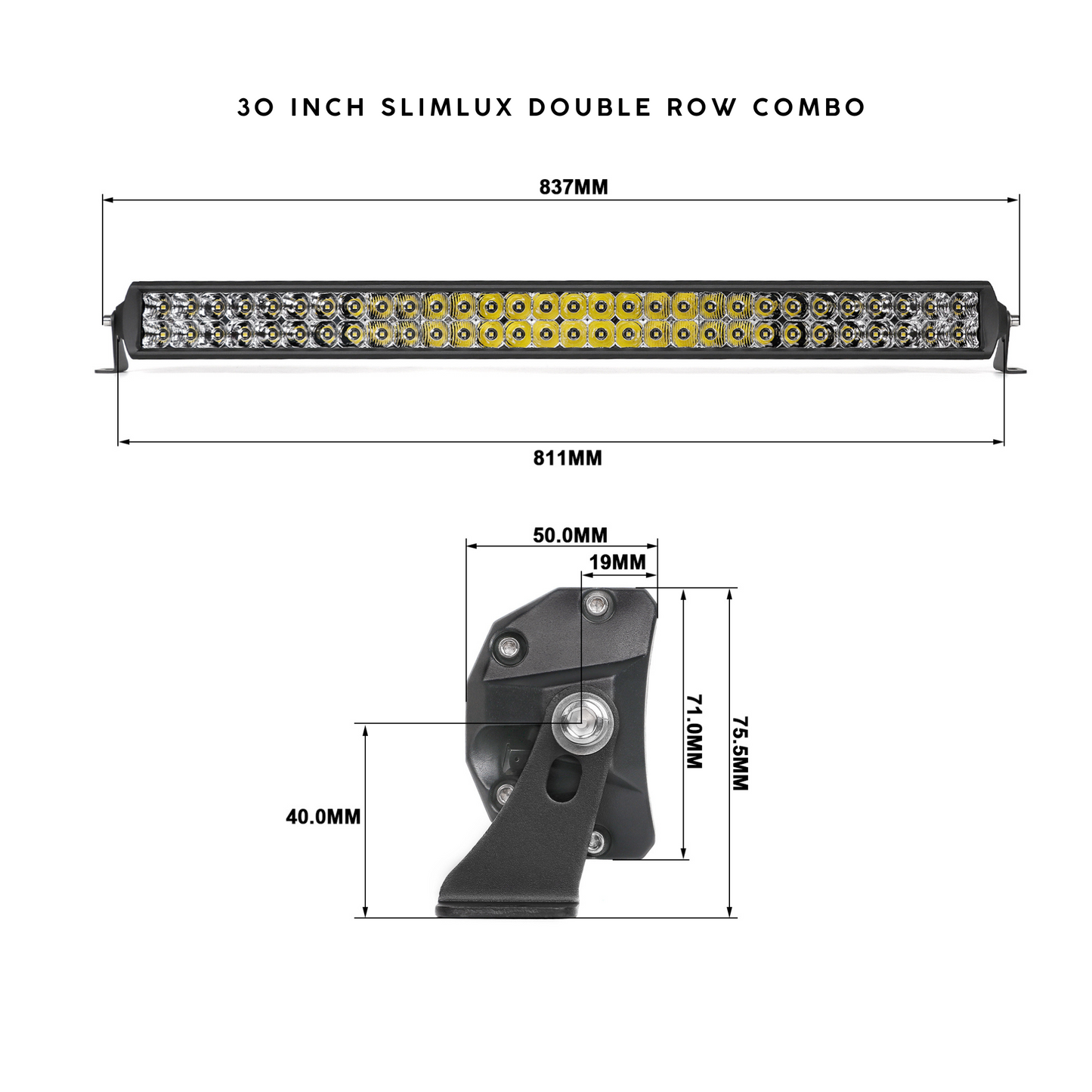 LuxLine Double Row Combo LED Bar - 30" 12"