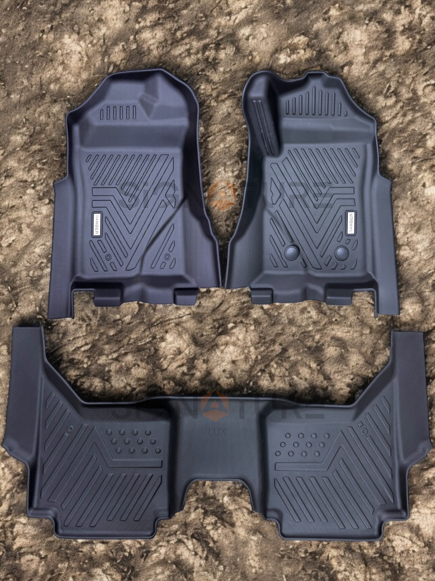 RangerShield 5D All-Weather Floor Mats (Set of 3) - Ford Next Gen Rangers