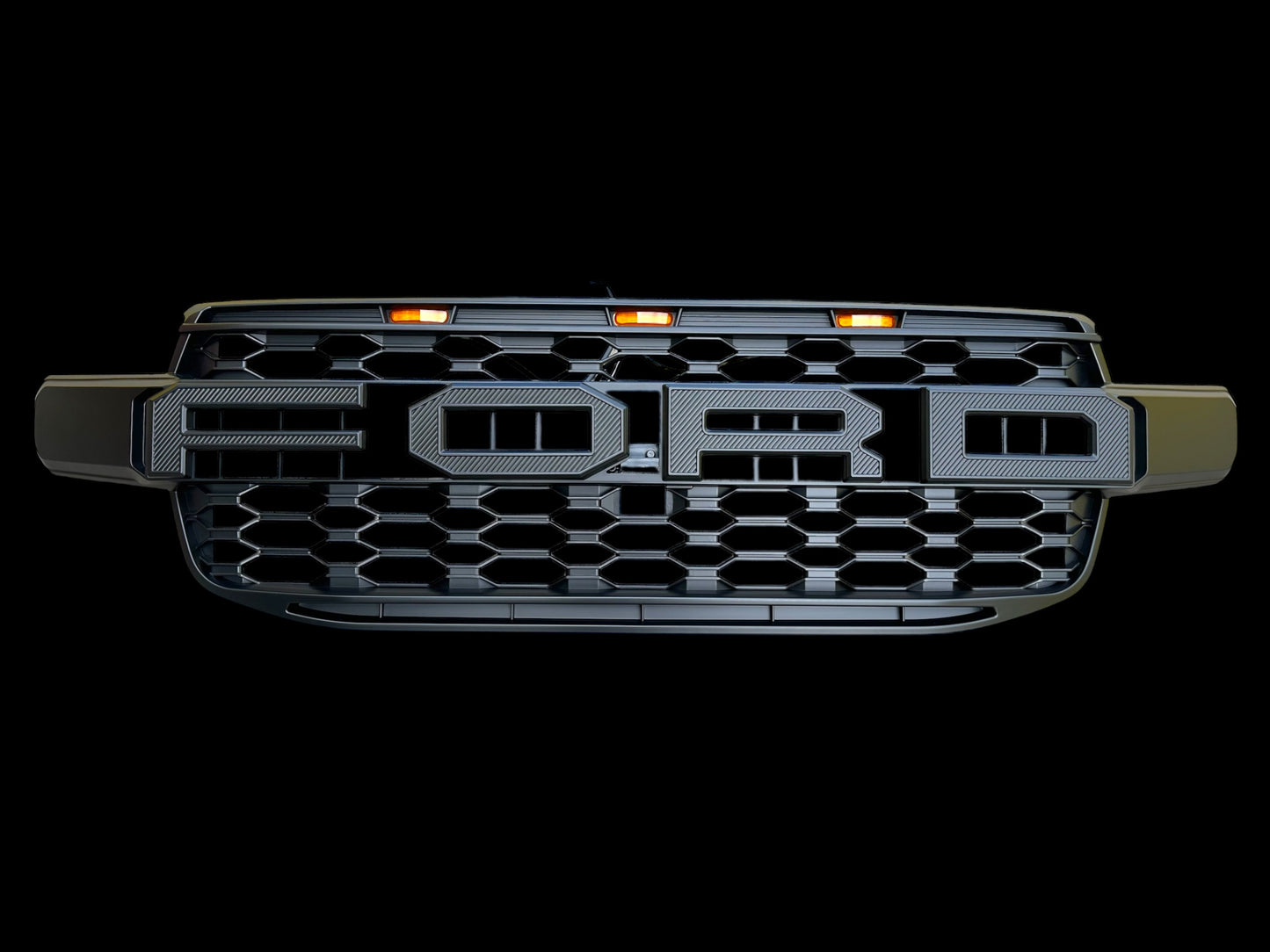 2022+ Ford Ranger/Everest Next-Gen Raptor Style Grille - Textured Letters + Amber LED