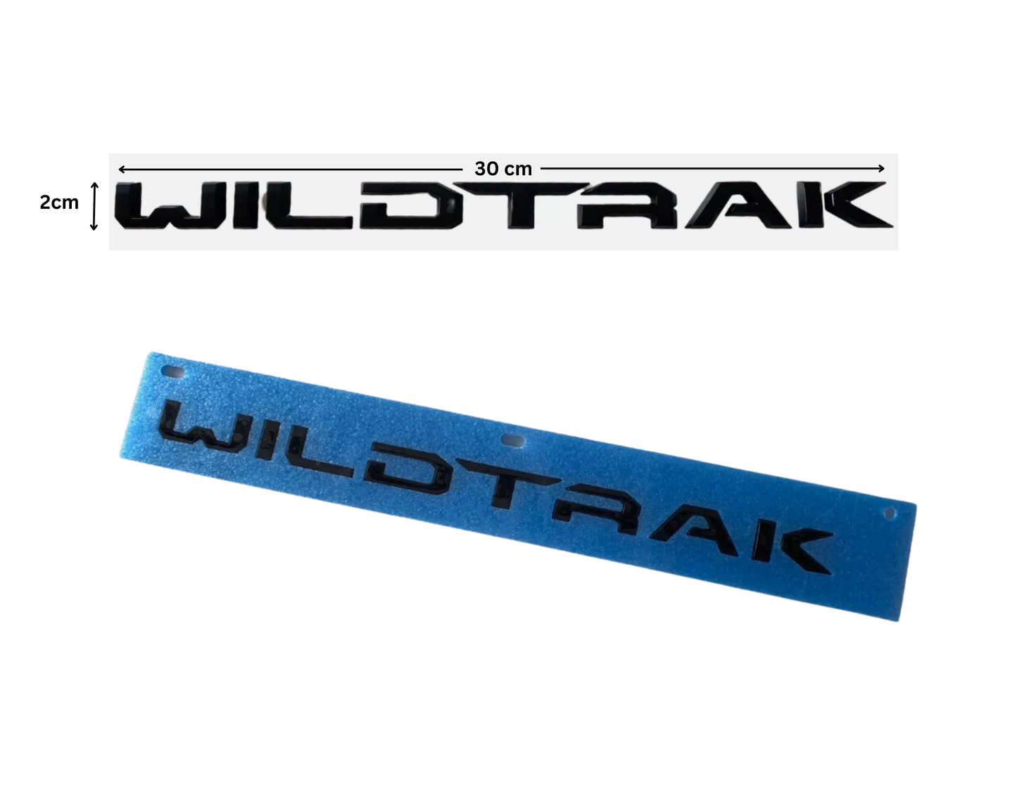 FORD NEXT GEN REAL 3D TAIL GATE BADGE - “WILDTRAK”- Gloss Black