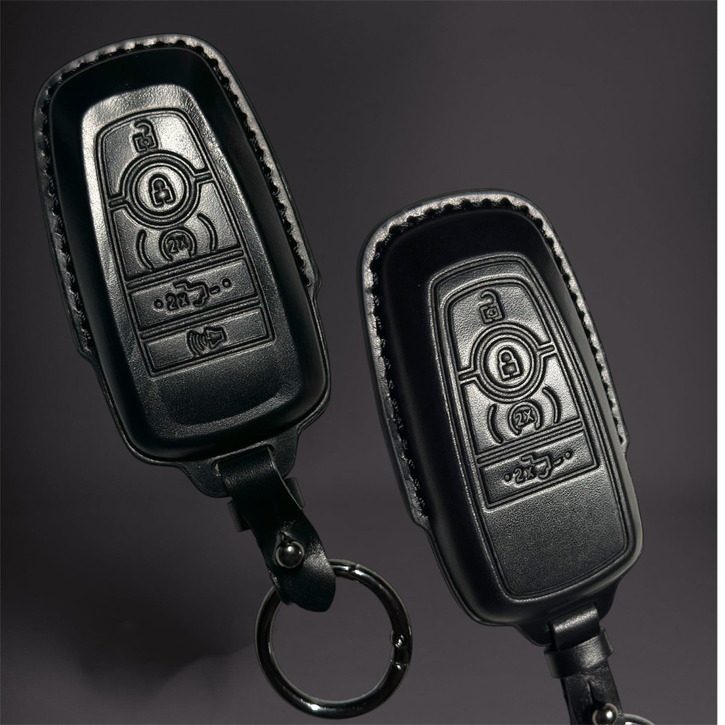 Ford Next Gen Ranger Raptor- Leather Alloy Key Case (Black)