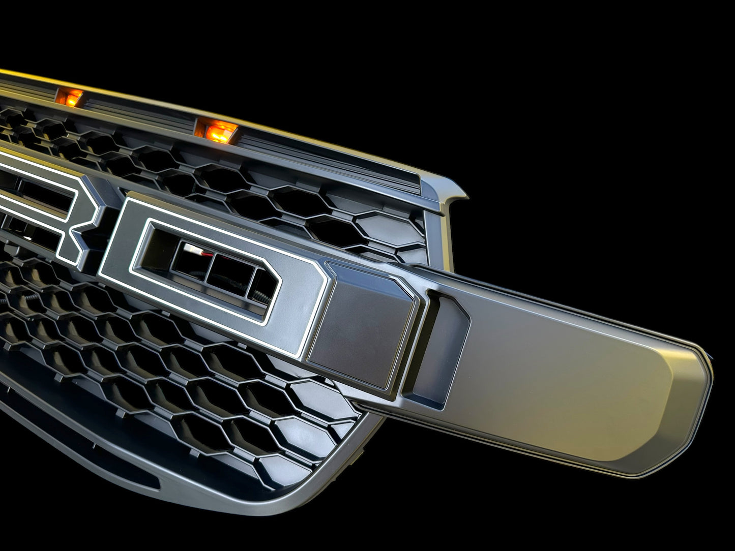 2022+ Ford Ranger/Everest Next-Gen Raptor Style Grille - Edge-Lit Letters + Amber LED