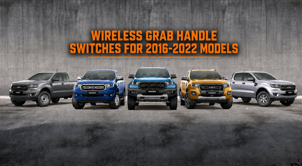 LuxSwitch™ Grab Handle Wireless 6-Switch Panel to suit Next-Gen Ranger & Ranger Raptor (2022+) and 2017 plus, fits LHD and RHD