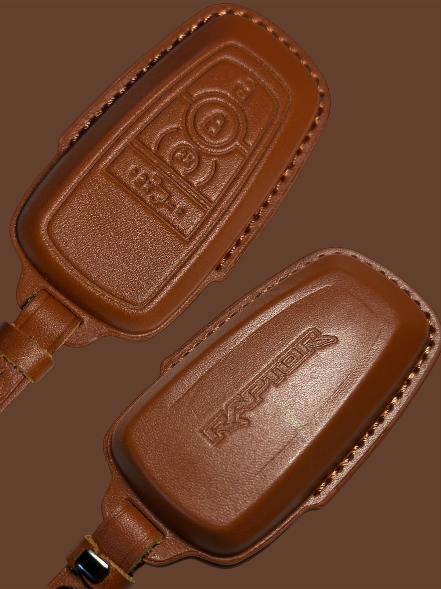 Ford Next Gen Ranger Raptor- Leather Alloy Key Case (Brown)