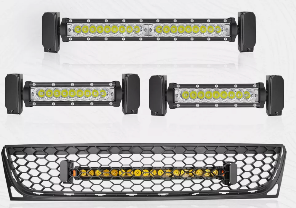 Hidden Behind Grille LED Light Bar Mount Bracket – Fits 6" to 30" Single/Dual Row