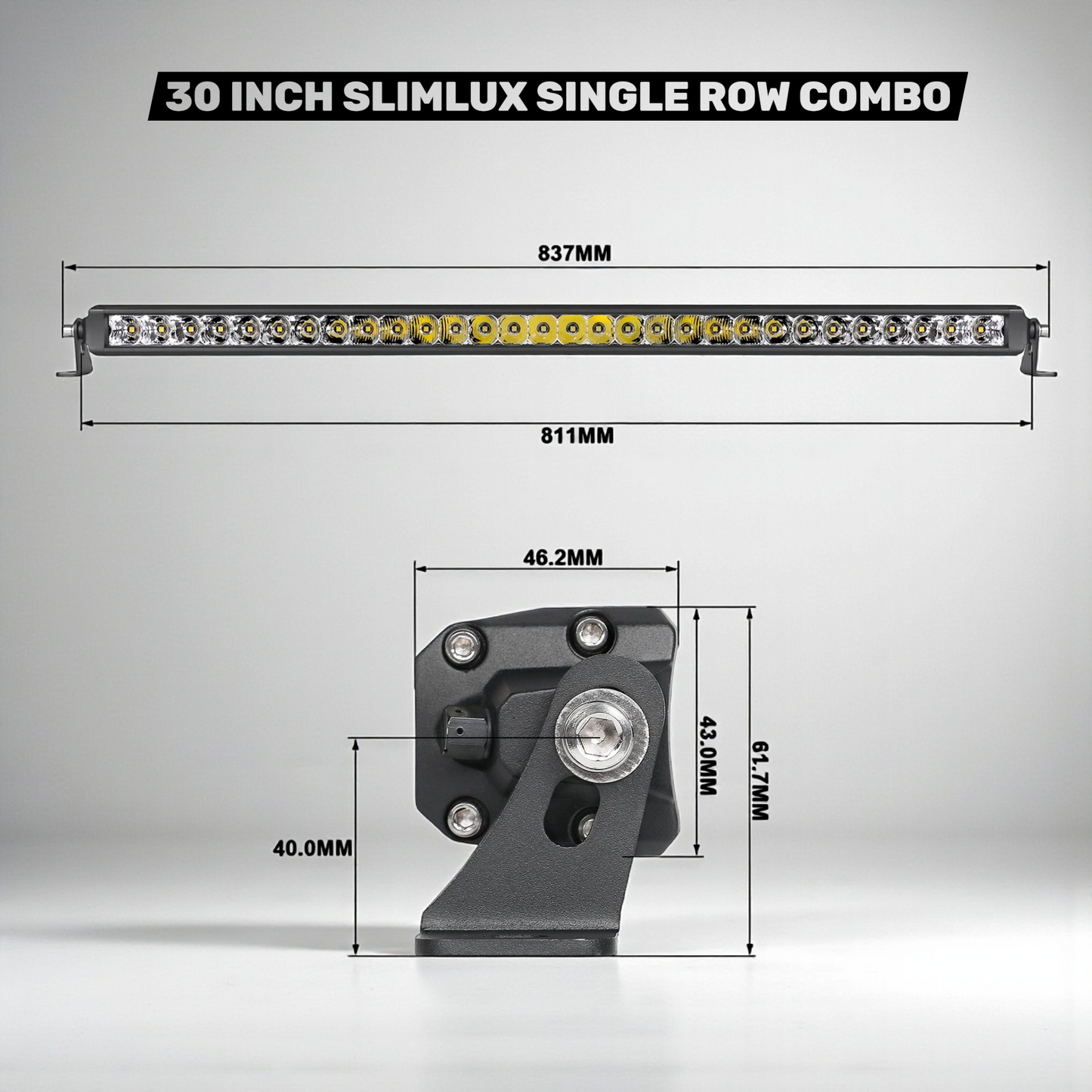 LuxLine Single Row Slim Combo LED Bar - 30" 12"