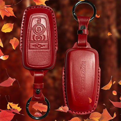Ford Next Gen Ranger Raptor- Leather Alloy Key Case (Red)