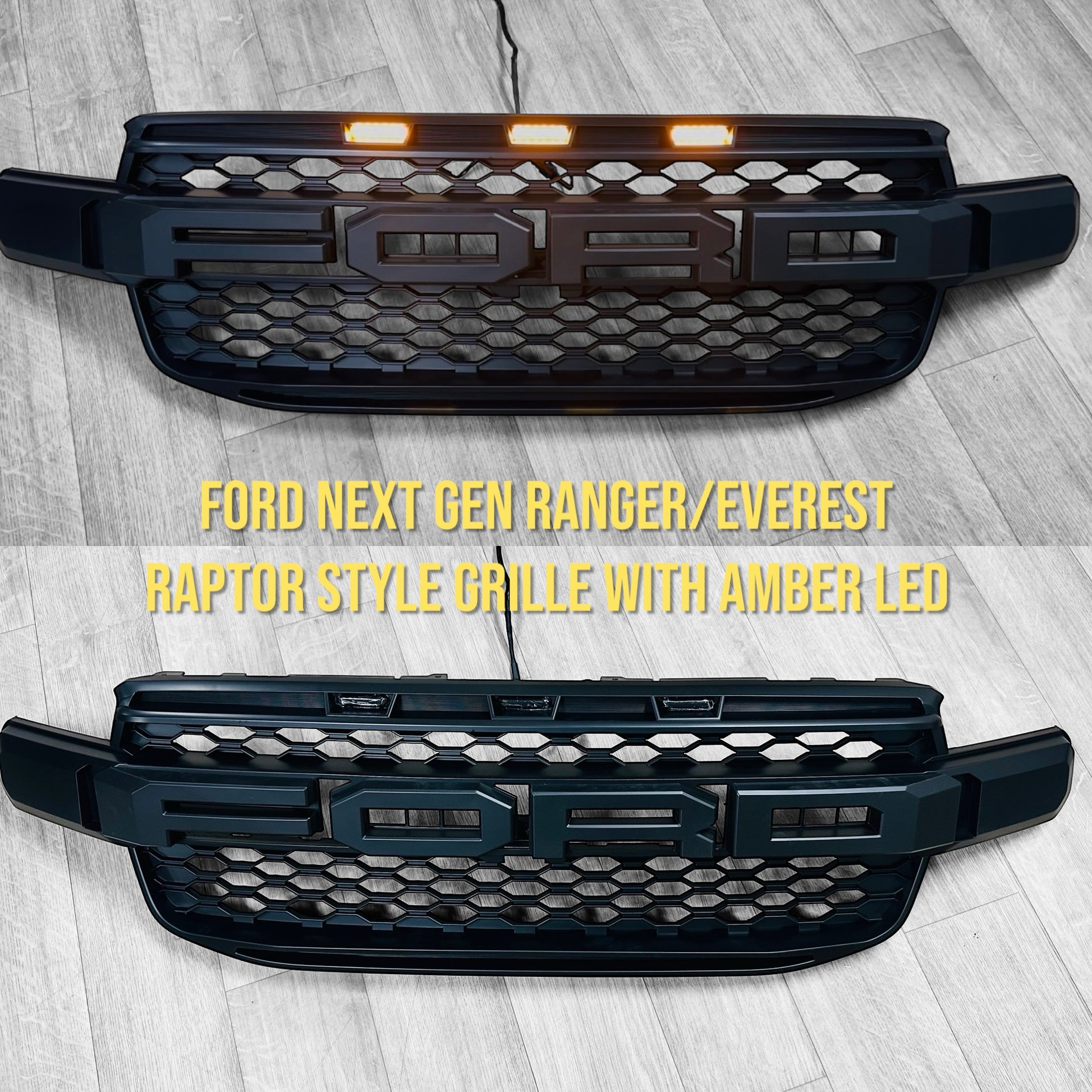 Ford Next Gen Ranger /Everest- “Raptor Style Grille with Amber LED ...