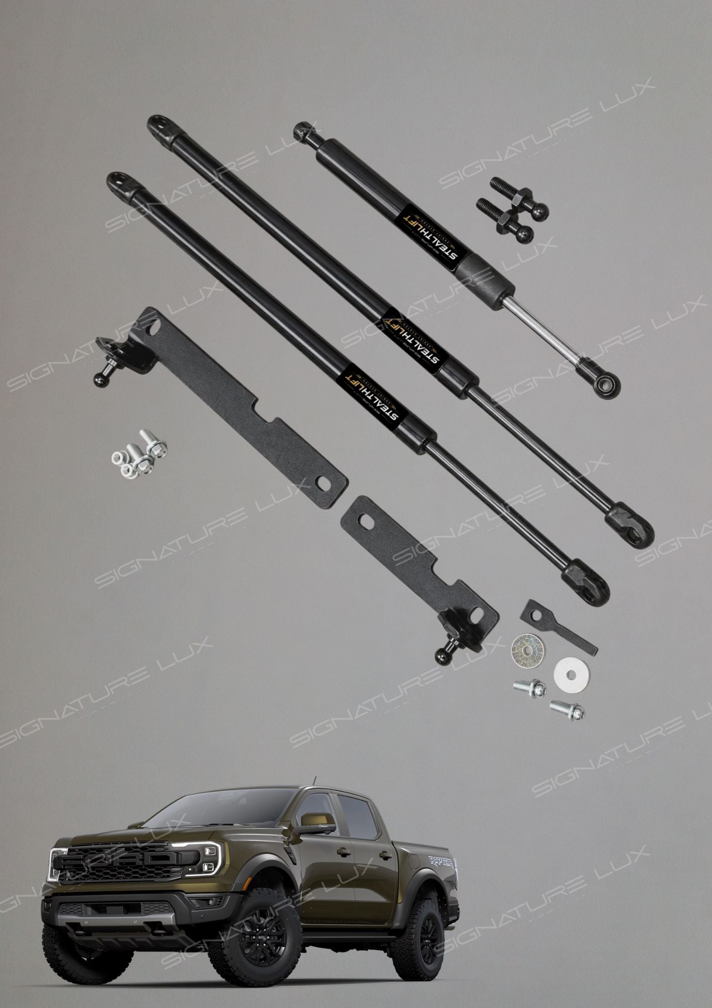 StealthLift Bonnet & Tailgate Strut Assist/Damper Kit to fit 2022+ Ford Next Gen Raptor Wildtrak Sport XLT XL (T9)