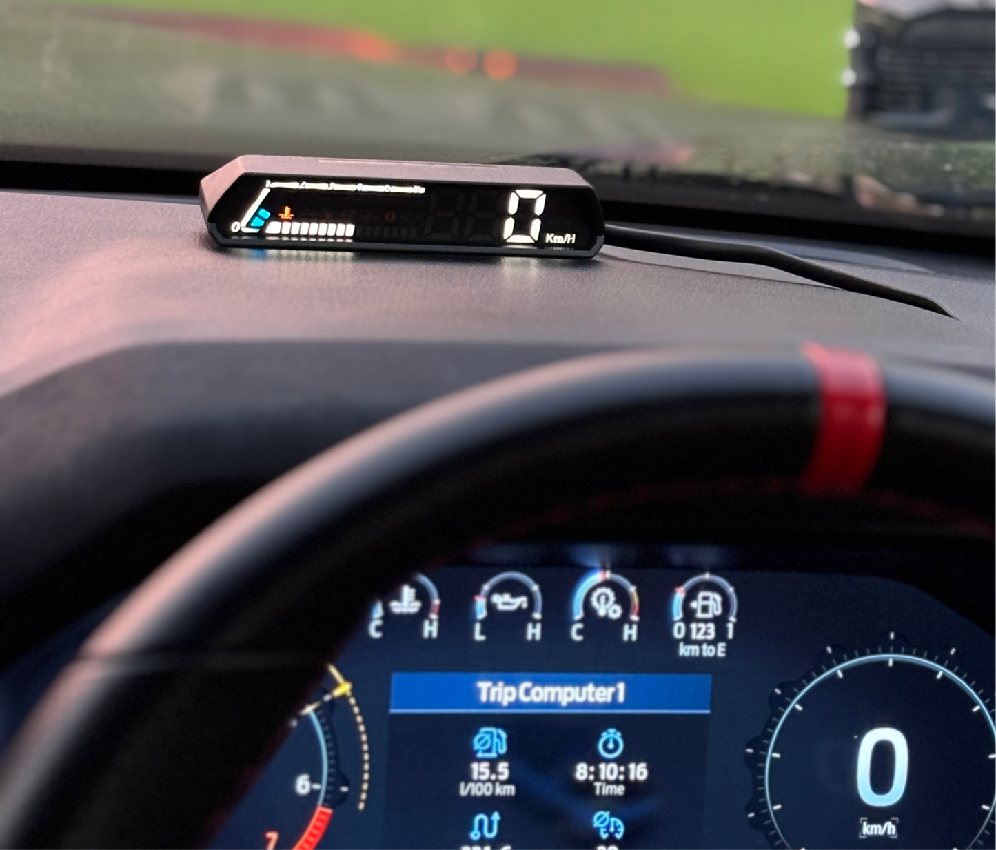 Pantalla de visualización frontal OBD2 de doble pantalla