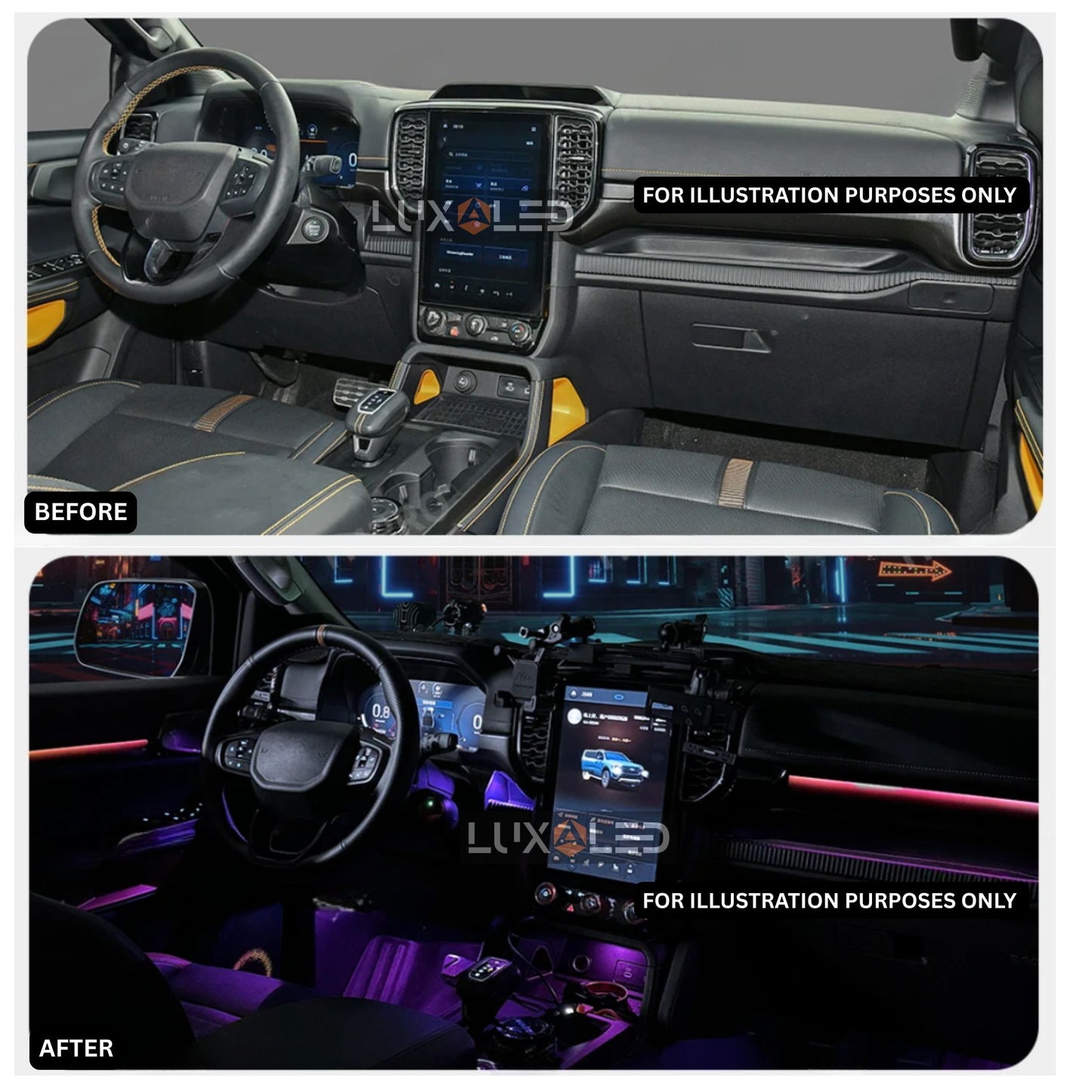 PhantomLux Ambient Light Kit- Next Gen Ranger / Raptor / Everest 2022+ (RHD Models)