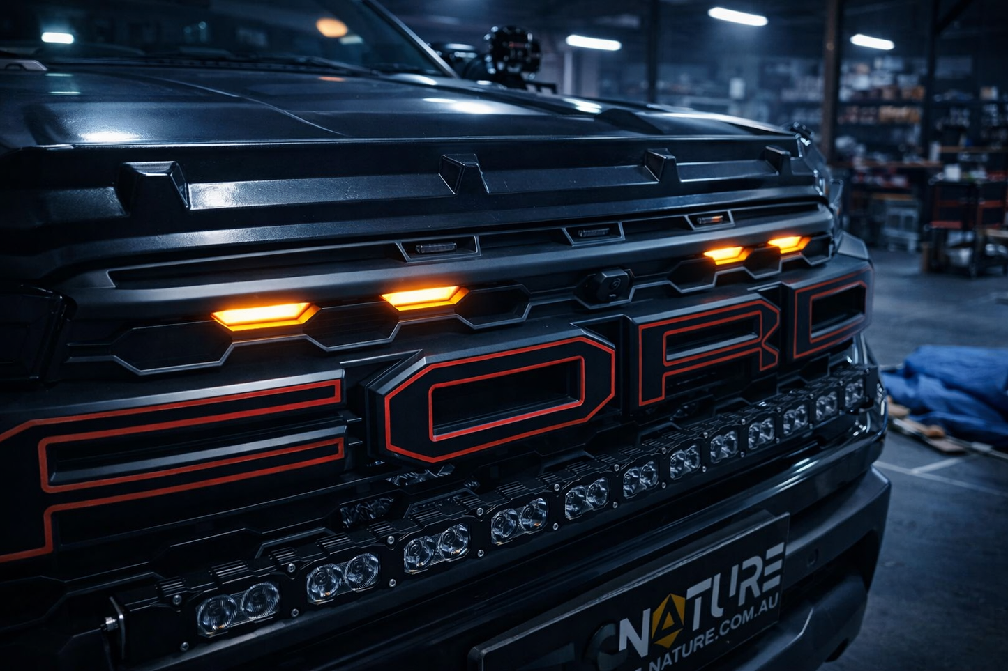 ArrowGlow Smoked Amber/White Grille Lights (Set of 4) - fits Ford Ranger Raptor 2022+