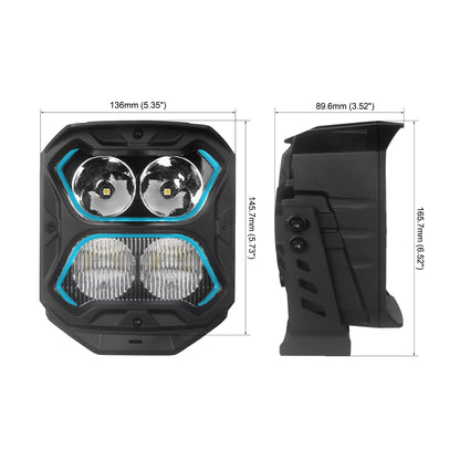 Luces LED para zanjas de dos colores con diseño de panal 2 en 1 (1 par)