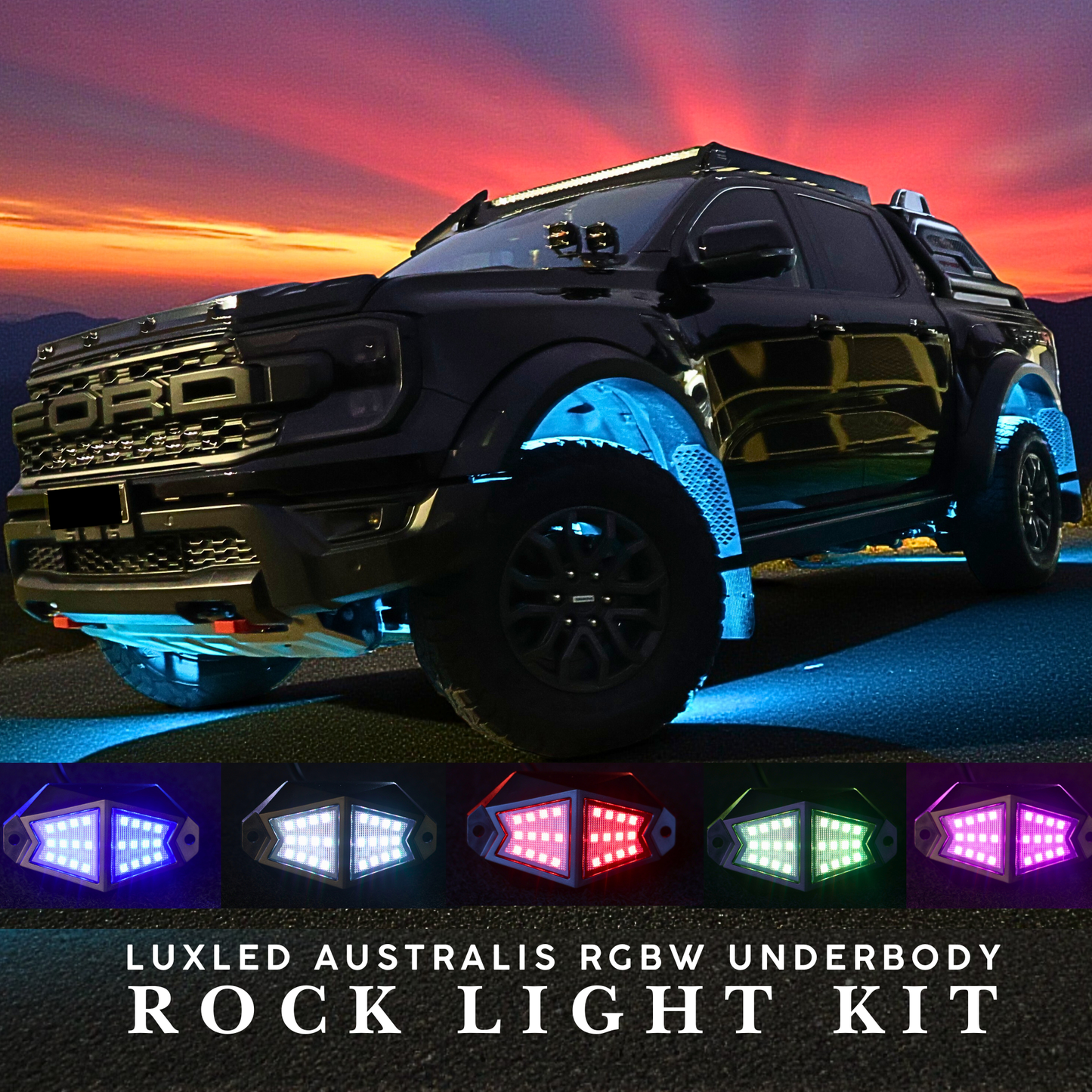 RGBW Underbody Rock Light Kit - Set of 4, 8