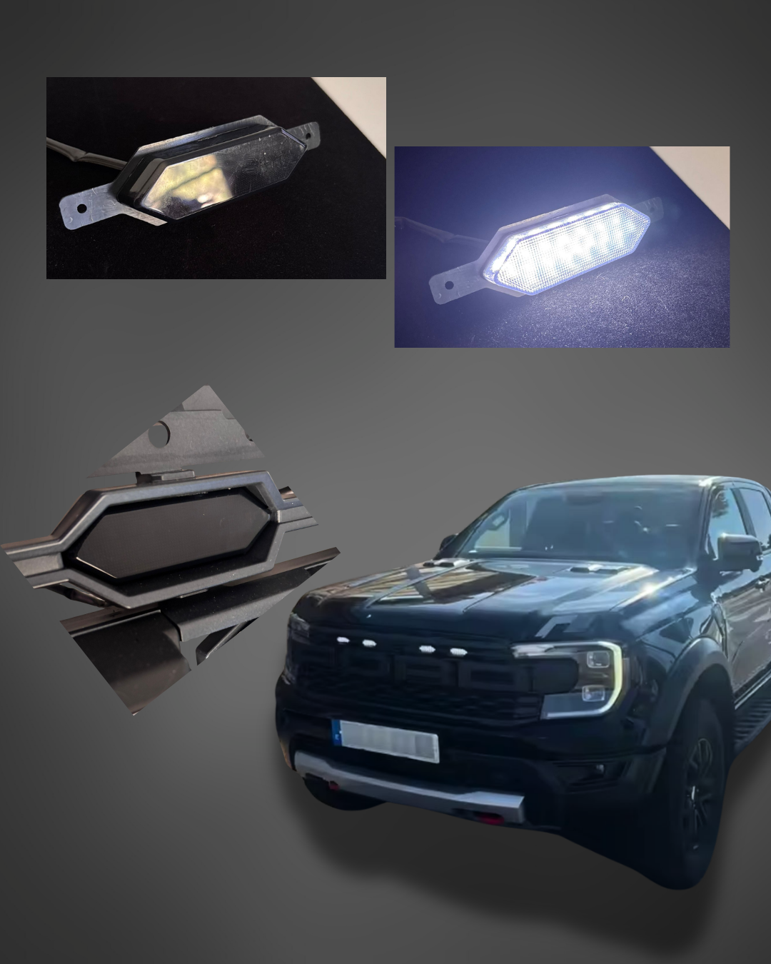 StealthGlow Invisible White Grille Lights (Set of 4) - Ford Ranger Raptor 2022+
