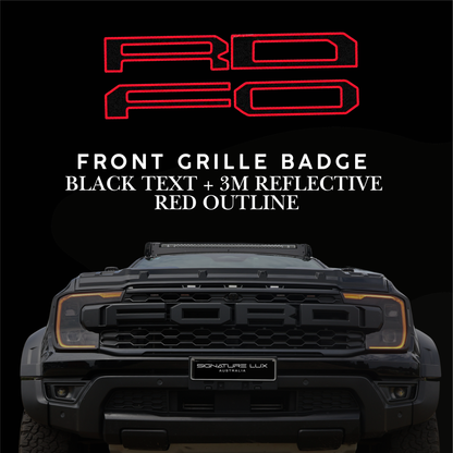 Front Grille Lettering Overlay – Custom Reflective Design suitable for 2022+ Next-Gen Ranger Raptor
