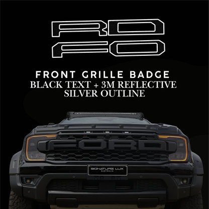 Front Grille Lettering Overlay – Custom Reflective Design suitable for 2022+ Next-Gen Ranger Raptor