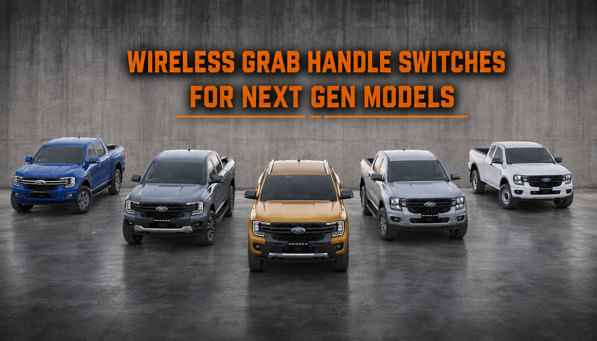 LuxSwitch™ Grab Handle Wireless 6-Switch Panel to suit Next-Gen Ranger & Ranger Raptor (2022+) and 2017 plus, fits LHD and RHD