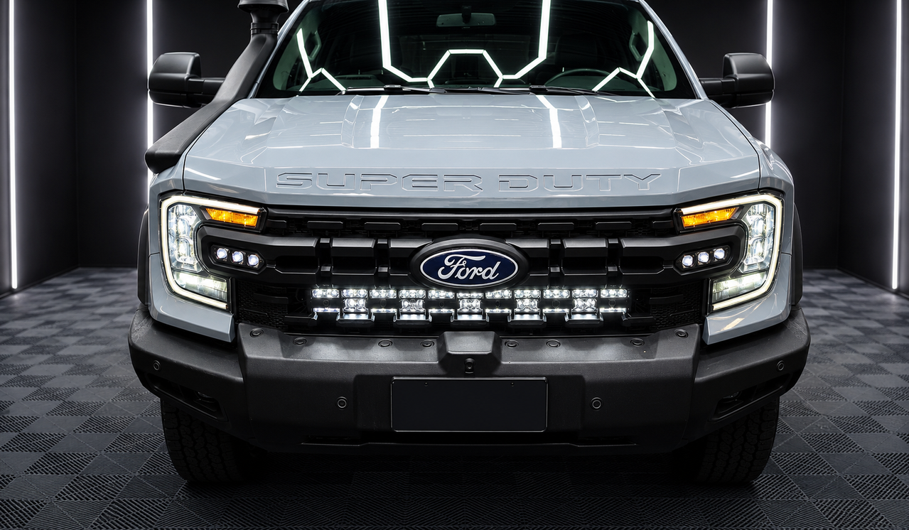 BlackVeil 32”  Behind-Grille Double-Row LED Light Bar Kit suitable for Ranger Super Duty