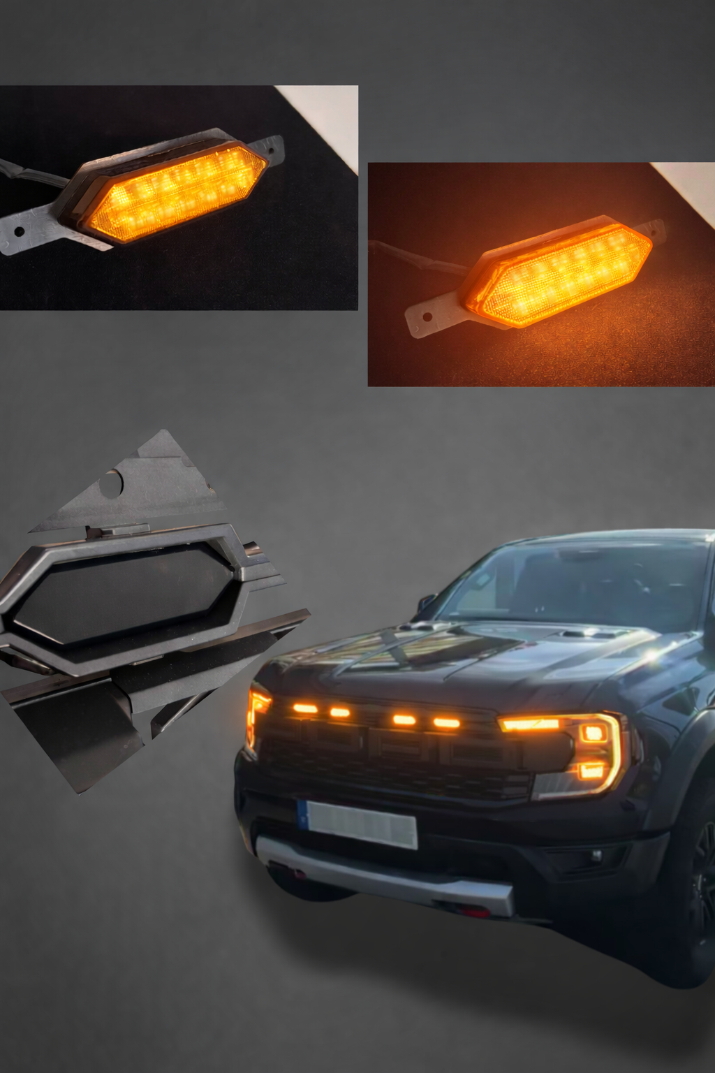 StealthGlow Invisible Amber Grille Lights (Set of 4) - fits Ford Ranger Raptor 2022+