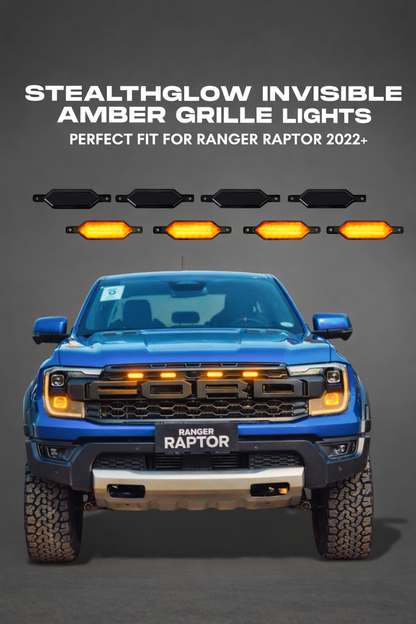 StealthGlow Invisible Amber Grille Lights (Set of 4) - fits Ford Ranger Raptor 2022+