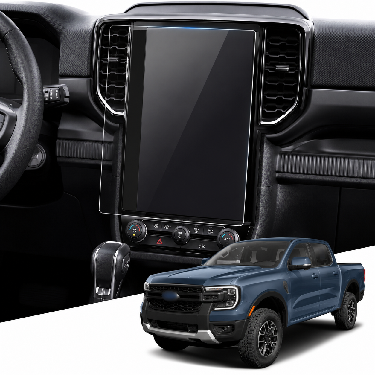 10” / 12” Screen Protector – 9H Tempered Glass Anti-Fingerprint suitable for Next Gen Ranger, Everest, Super Duty & Raptor