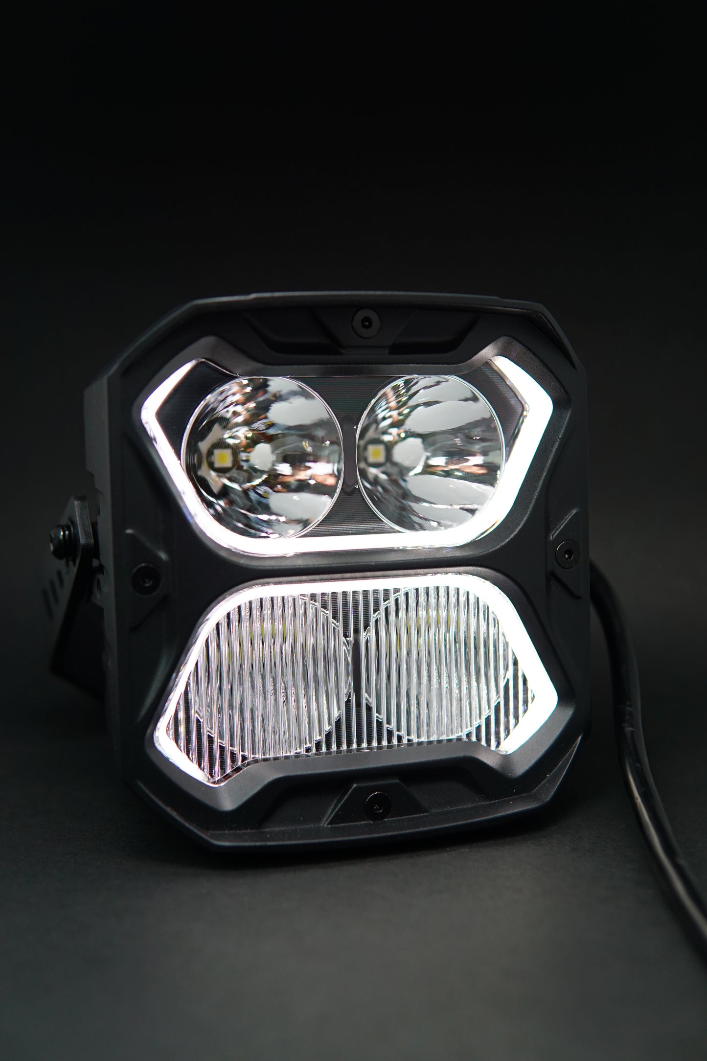 Luces LED para zanjas de dos colores con diseño de panal 2 en 1 (1 par)