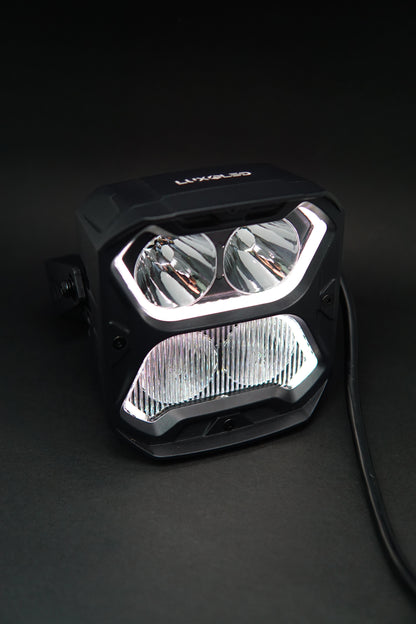 Luces LED para zanjas de dos colores con diseño de panal 2 en 1 (1 par)