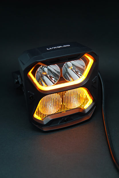 Luces LED para zanjas de dos colores con diseño de panal 2 en 1 (1 par)