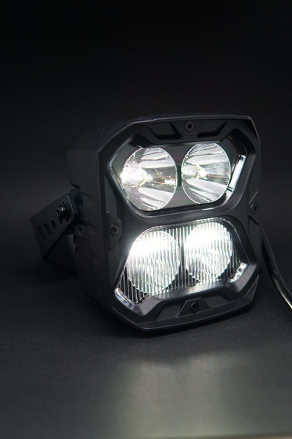 Luces LED para zanjas de dos colores con diseño de panal 2 en 1 (1 par)