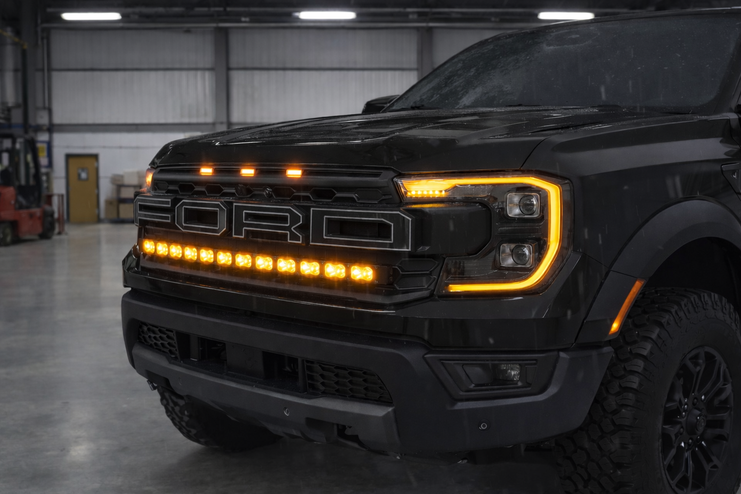LuxLED™ 40” Curved LED Light Bar (Amber DRL + White High Beam) suits Ranger Raptor 2022+