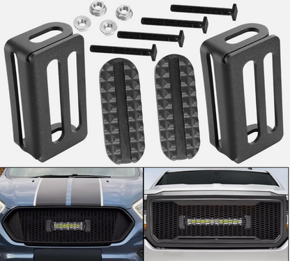 Hidden Behind Grille LED Light Bar Mount Bracket – Fits 6" to 30" Single/Dual Row
