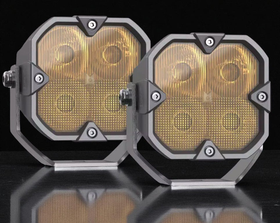 Luces LED para zanjas de dos colores con diseño de panal 2 en 1 (1 par)