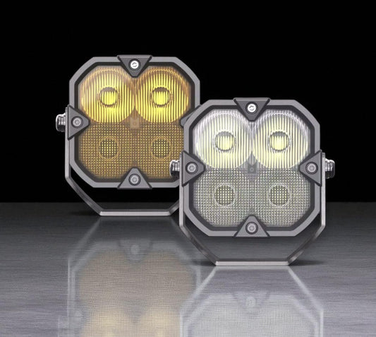 Luces LED para zanjas de dos colores con diseño de panal 2 en 1 (1 par)