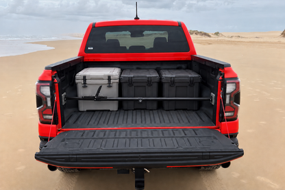 Adjustable Ratcheting Cargo Bar with Divider