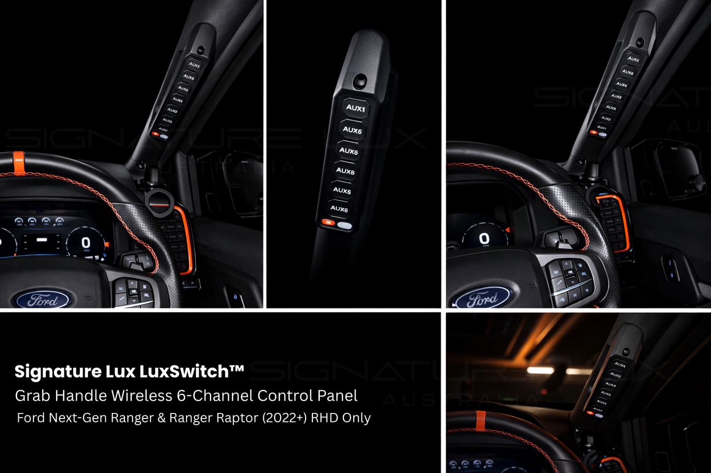 LuxSwitch™ Grab Handle Wireless 6-Switch Panel to suit Next-Gen Ranger & Ranger Raptor (2022+) – RHD Only