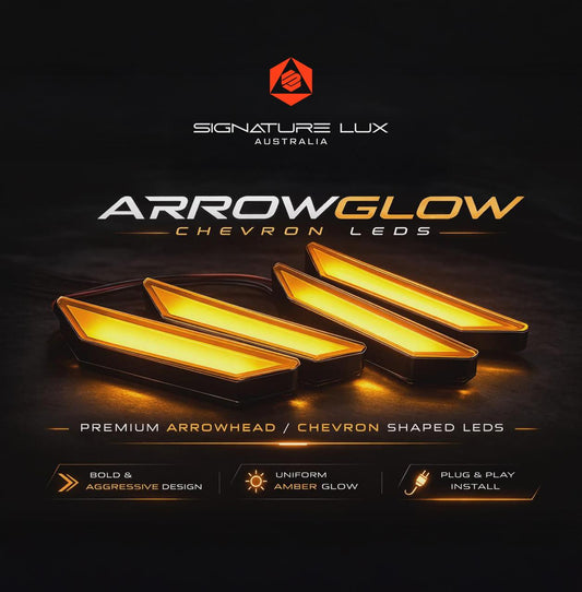 ArrowGlow Smoked Amber Grille Lights (Set of 4) - fits Ford Ranger Raptor 2022+