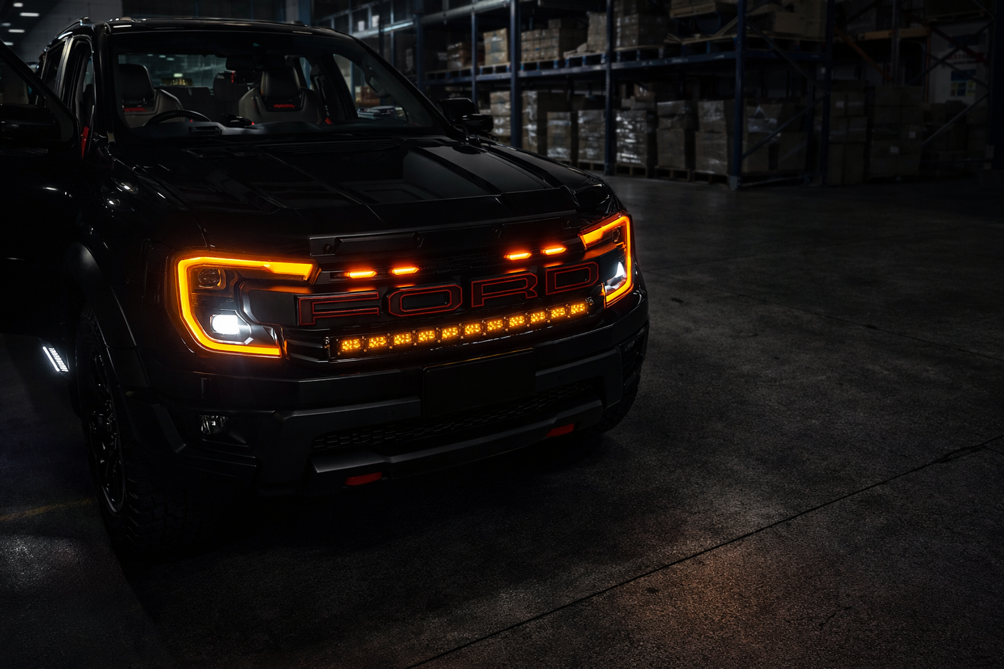 LuxLED™ 40” Curved LED Light Bar (Amber DRL + White High Beam) suits Ranger Raptor 2022+