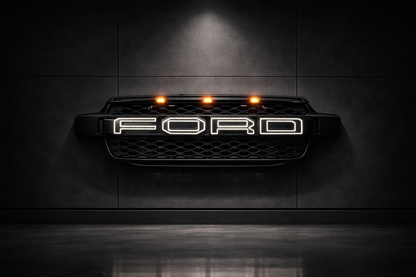 2022+ Ford Ranger/Everest Next-Gen Raptor Style Grille - Edge-Lit Letters + Amber LED
