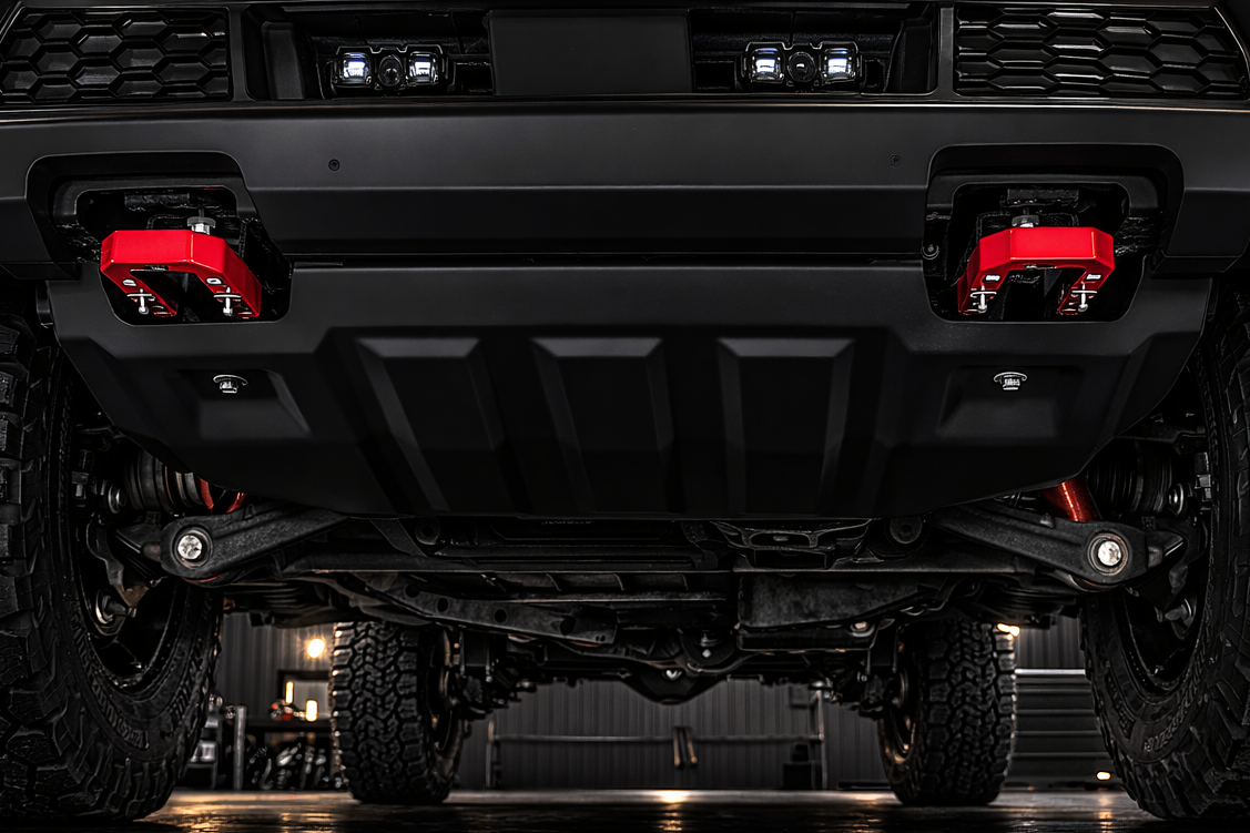 Heavy Duty Front Recovery Point Covers (Red Metal Clip-On) | Fits Next Gen Ranger 2023–2025