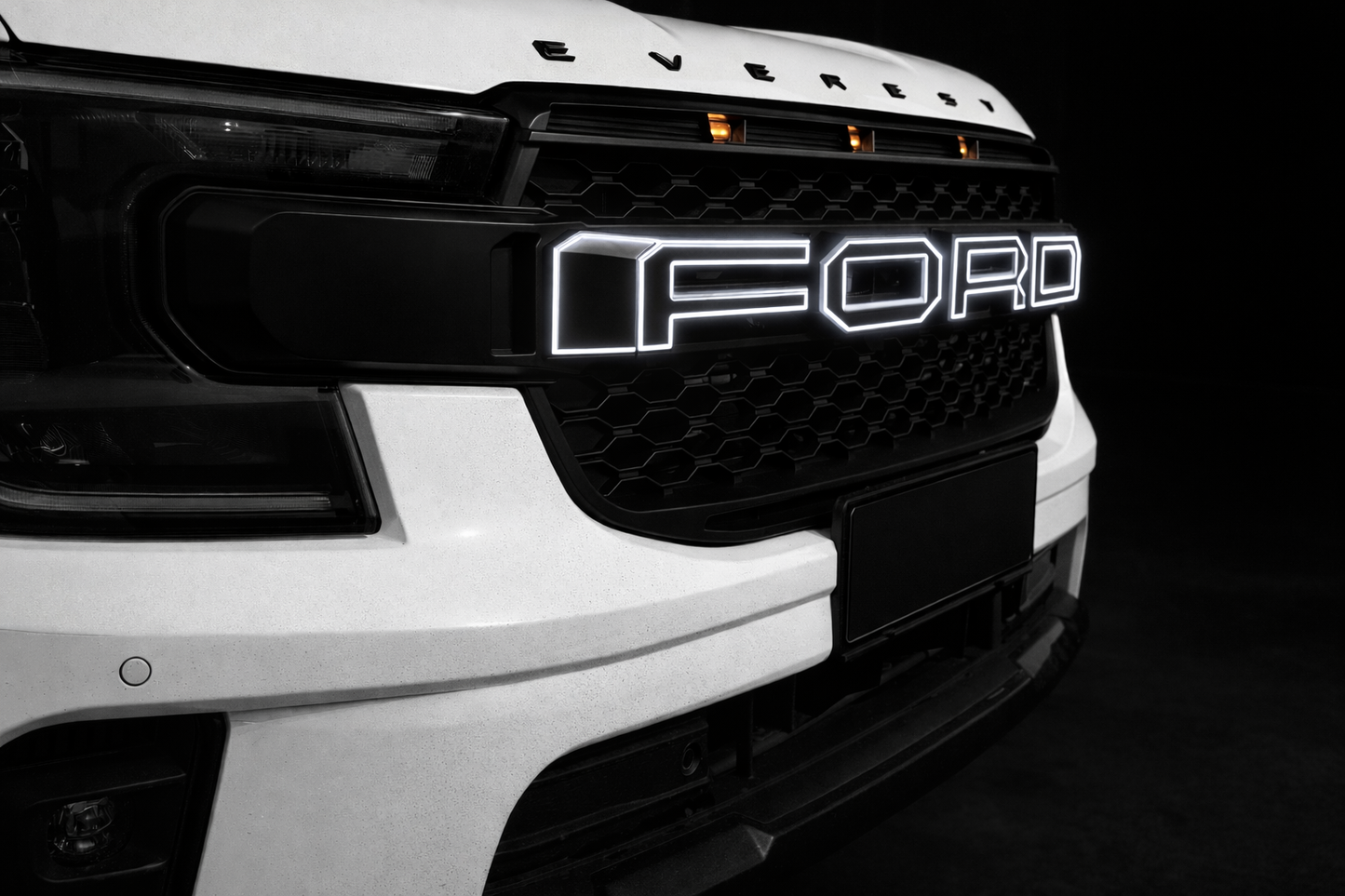 2022+ Ford Ranger/Everest Next-Gen Raptor Style Grille - Edge-Lit Letters + Amber LED