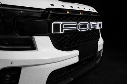 2022+ Ford Ranger/Everest Next-Gen Raptor Style Grille - Edge-Lit Letters + Amber LED