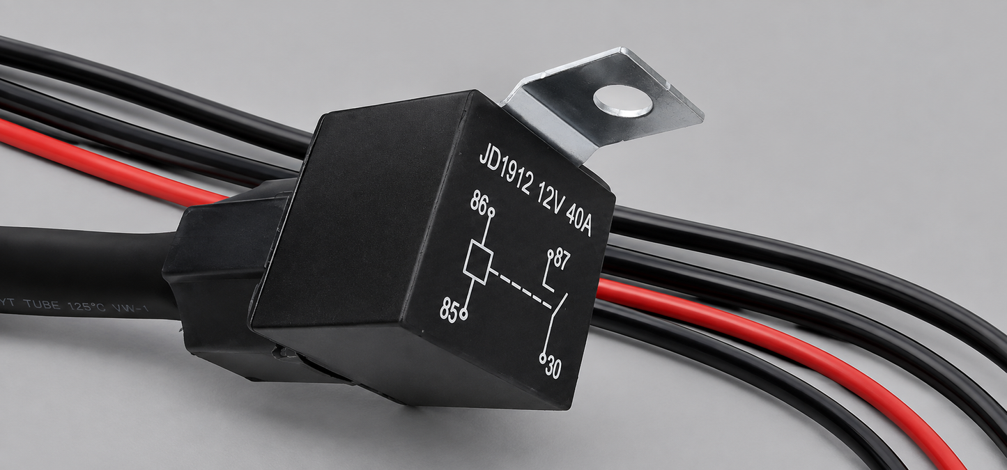 Footwell High-Beam Trigger Wiring Harness with 2-Pin Deutsch DT Plug – Non-AUX Switch Mode